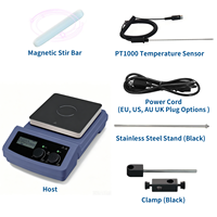 Agitateur magnétique chauffant infrarouge WEIAI 7 pouces 100-1500 tr/min 20L avec écran LCD numérique pour laboratoire de biotechnologie, cosmétique et chimie organique