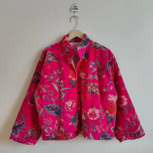 Chaqueta Bomber Clásica de Terciopelo Reversible con Estampado de Jungla Marrón, Ecológica, Transpirable, con Relleno 100% Algodón - Product Image 1