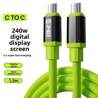 Kabel Data Smartphone Silikon 240W untuk Konektor Tipe-C Pengisian Cepat Daya Tinggi Transfer Data Kompatibel untuk