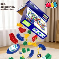 Set de Vías de Tren Magnéticas Eléctricas Antigravedad de Plástico, 40 Piezas, Bloques de Construcción STEM DIY, Juguete Educativo para Niños, Transporte
