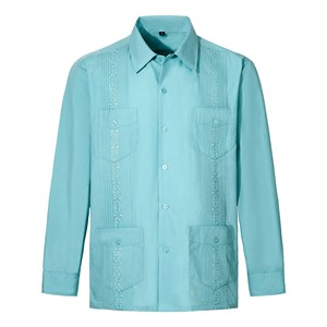 Camisas Guayaberas Personalizadas de Alta Calidad con Estampado, Camisas de Negocios de Algodón Puro para <span class=keywords><strong>Hombre</strong></span> - Product Image 5