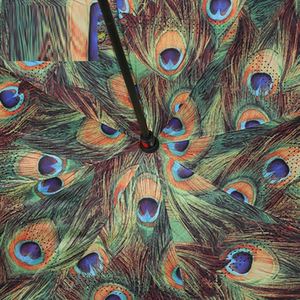 Unique Self Standing Reverse Design Green Peacock <b>Feathers</b> Double Layer Inverted Umbrella With C-Shaped Handle - Product Image 4