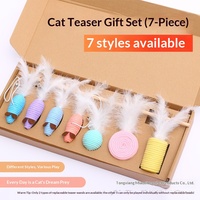 Kit de 7 jouets pour souris et chats en corde de coton, avec baguette de chat et accessoires, modèle BZ-QJT – Utilisation multi-fêtes