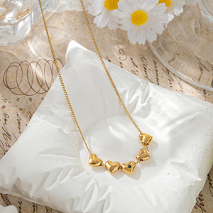 Collana MECYLIFE in acciaio inossidabile 18K con placcatura sottovuoto, ciondolo a cuore irregolare con scritta 'Much love', regalo di San Valentino, unisex. - Product Image 2