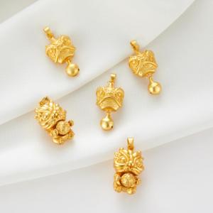 Pasir halus emas bangun lonceng singa emas memutar binatang liontin bangun singa kalung gelang diy aksesoris perhiasan - Product Image 5