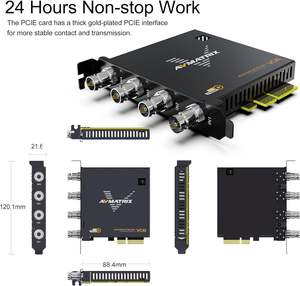 AVMATRIX 4CH SDI 1080P60 Carte de <span class=keywords><strong>capture</strong></span> PCIE à ultra-faible latence pour Mac/<span class=keywords><strong>PC</strong></span> Multi-Channel Live Streaming Vidéo Conférence <span class=keywords><strong>en</strong></span> <span class=keywords><strong>ligne</strong></span> - Product Image 2