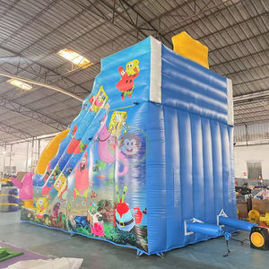 สปันจ์บ็อบทำจากพีวีซีมีสไลเดอร์เป่าลมสำหรับเด็กใช้ในงานเลี้ยง - Product Image 6