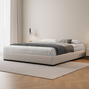 Cama de diseño moderno para dormitorio, cama tapizada personalizada, cama doble minimalista de tela, cama tamaño queen, king o matrimonial. - Product Image 4