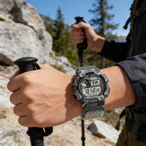 Reloj Deportivo Digital 3ATM Resistente al Agua para Hombre, Reloj Deportivo con Función de Cuenta Regresiva, Correa de Nailon Trenzado con Hebilla Deslizante LED - Product Image 2