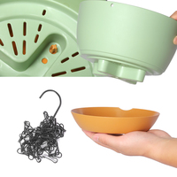 Pot de fleur suspendu deux en un avec trou d'eau Plateau amovible à fond de chaîne triangulaire auto-arrosant-pour usage intérieur/extérieur