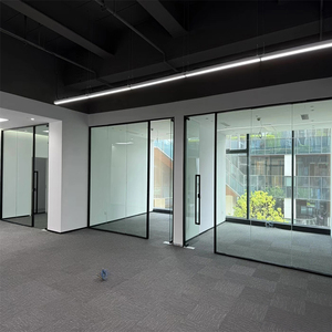 <span class=keywords><strong>Cloison</strong></span> modulaire intérieure en verre pleine vue pour hall, école, bureau, <span class=keywords><strong>cloison</strong></span> en acier et aluminium avec porte - Product Image 2
