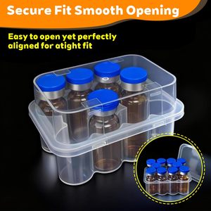 Boîte de rangement recyclable en PET transparent de 3 ml, 2 pièces, stérile, carrée, avec logo personnalisé pour l'emballage de vaccins et de peptides - Vente en gros - Product Image 2