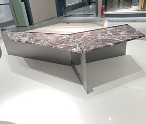 JS T157 <span class=keywords><strong>2023</strong></span> Dernières Table Meubles Design Mélange Marbres Naturels Centre Table Basse Forme Irrégulière Table Basse Cadre Métallique - Product Image 6