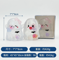 Ensemble de jouets anti-stress fantômes d'Halloween, doux et compressibles, avec lumière LED, sensoriels, mignons, en matériau TPR, pour adolescents et adultes, cadeau promotionnel