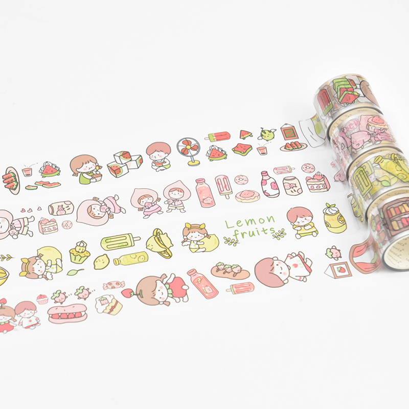 Custom Printed Kawaii Kawaii Masking Tape Sticker Cute Clear Die Cut Washi Adhesive Decor Set for DIY Crafts Wholesale