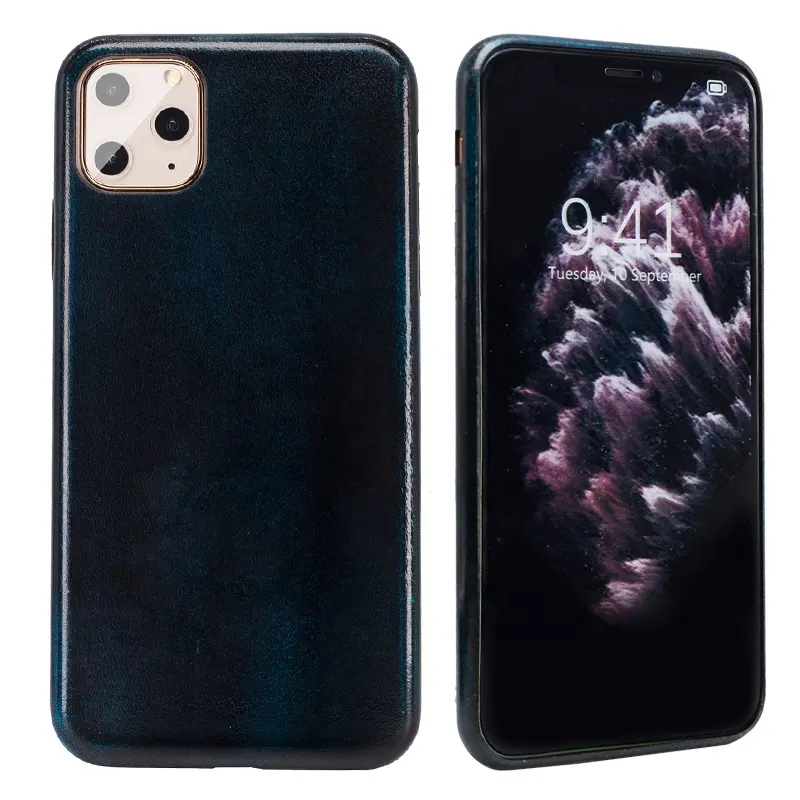 Amazon hot koop nieuwe stijl Eenmaal vormen natuurlijke plantaardig gelooid lederen mobiele telefoon geval aangepaste telefoon case voor iPhone 11 pro
