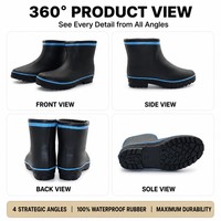 Bottes de travail robustes en caoutchouc imperméables et résistantes à l'huile avec embout en acier renforcé et semelle antidérapante pour le jardinage et les travaux lourds