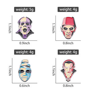 Películas Monstruos Tema Esmalte Pins Cara de pez Conde Drácula Películas de terror Insignias - Product Image 6