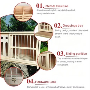Nido de <span class=keywords><strong>palomas</strong></span> de lujo con marco de bambú de madera maciza, moderno, impermeable, para exteriores, con patrón animal, cierre de botón seguro, para todas las estaciones, para carreras. - Product Image 6
