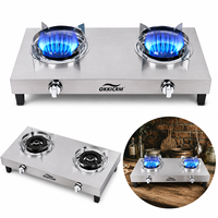 Cuisinière à gaz de table en acier inoxydable à 2 brûleurs, GPL, commande tactile, chauffage rapide, économie d'énergie, appareil de cuisson domestique pour la cuisine