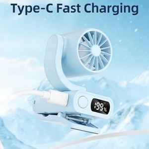 1200mAH Rechargeable Plastic Mini Turbo <b>Handheld</b> Outdoor Wearable Foldable Clip <b>Fan</b> with Brushless Motor English - Product Image 3