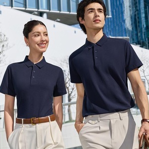 เสื้อโปโลผ้าฝ้ายยูนิเซ็กซ์ 240 กรัม 10A ป้องกันแบคทีเรีย เสื้อทำงานฤดูร้อน ทรงหลวม มีป้าย - Product Image 1
