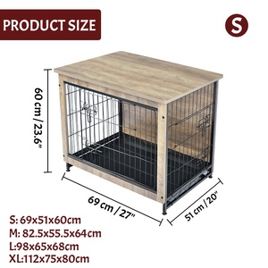 <span class=keywords><strong>Cage</strong></span> pour chien en bois de style meuble avec double porte, utilisable comme table d'appoint d'intérieur - Product Image 5
