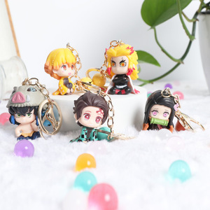 5-10CM démon tueur: <span class=keywords><strong>Kimetsu</strong></span> <span class=keywords><strong>No</strong></span> <span class=keywords><strong>Yaiba</strong></span> Tanjirou Nezuko Zenitsu Inosuke Anime PVC Figure porte-clés jouet ensemble recueillir - Product Image 2