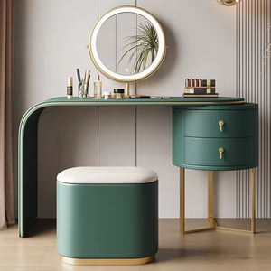 Table de maquillage démontable en panneau de fibres densifiées, design moderne et épuré, style luxe léger, pour mobilier de chambre moderne - Product Image 4