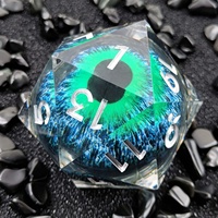 Logo personnalisé Donjons Dragons 55mm20 Visage Résine Quicksand Longan Dés D20 Couleur Polyèdre Forme Carrée Métal Acrylique Matériel