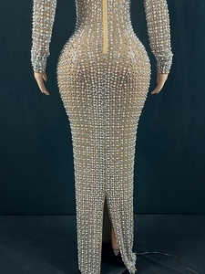 Novance-Vestidos personalizados para mujer, vestido largo informal De verano con cuello en V, manga larga, Diamante, para fiesta, Y2249 - Product Image 6