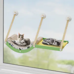 Rede de luxo para animais de estimação, cama de parede suspensa verde frutas para relaxar gatos