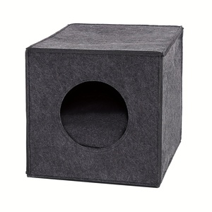 Casa para Mascotas de Lujo, Cómoda, para Perros y Gatos, Interior, Cálida, Plegable, Desmontable, con Botones a Presión, Tela de Fieltro Sostenible, Venta al Por Mayor del Fabricante - Product Image 2