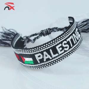 Braccialetto con fiocco in fiocco con bandiera palestinese regolabile kefiah - Product Image 1