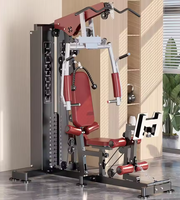 Machine de musculation multifonction robuste avec poids de 73 kg, crossover à câbles et station triceps, machine de tirage vertical