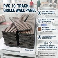Panneau de grille en PVC haute densité à 10 voies, film grain de bois 8 mm, plaque murale 120 cm
