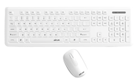 Clavier et souris sans fil à membrane AIKUN pour bureau et domicile, touches multimédias, souris 3D 1200 DPI, plug and play, design fin