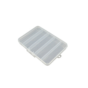 Transparent Plastic Fishing Tackle Box 5 Compartment PP <b>Medium</b> Size Covered Storage <b>Case</b> For Lure Hook Organizing Desktop Use - Product Image 5