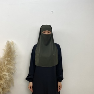 2236 #   Dernier design pour femmes, voile Ramadan uni simple, cousu en deux couches, hijab, niqab, khimar, abaya - Product Image 2