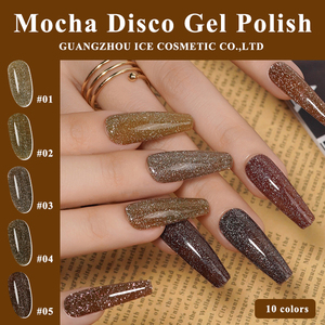 ICE NOVA Mocha Disco Gel Polish - Teintes Rouge Brun Noël - Vernis Gel Disco Réfléchissant Pailleté UV - Sans <span class=keywords><strong>HEMA</strong></span>, Sans TPO - Product Image 2
