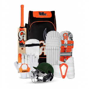 Kit completo de críquet CA Pro Charge con bate, casco, protectores, guantes, bolsa y equipo de protección para entrenamiento y partidos. - Product Image 1