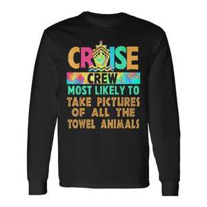 Camiseta de manga larga Cruise Crew, la más probable de tomar fotografías de animales con toallas - Product Image 1