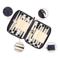 Boîte de jeu avec LOGO personnalisé 2 sacs de rangement faits à la main, portable, pliable, ensemble de backgammon en cuir PU