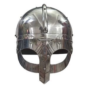 Casque nasal médiéval authentique fabriqué à la main Style Viking doublure en cuir réglable armure en acier poli Logo personnalisé Antique - Product Image 4