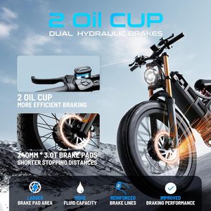 Vélo électrique tout-terrain robuste à pneus larges 26 pouces, vélo de ville avec porte-bagages arrière robuste, puissance de freinage fiable - Product Image 5