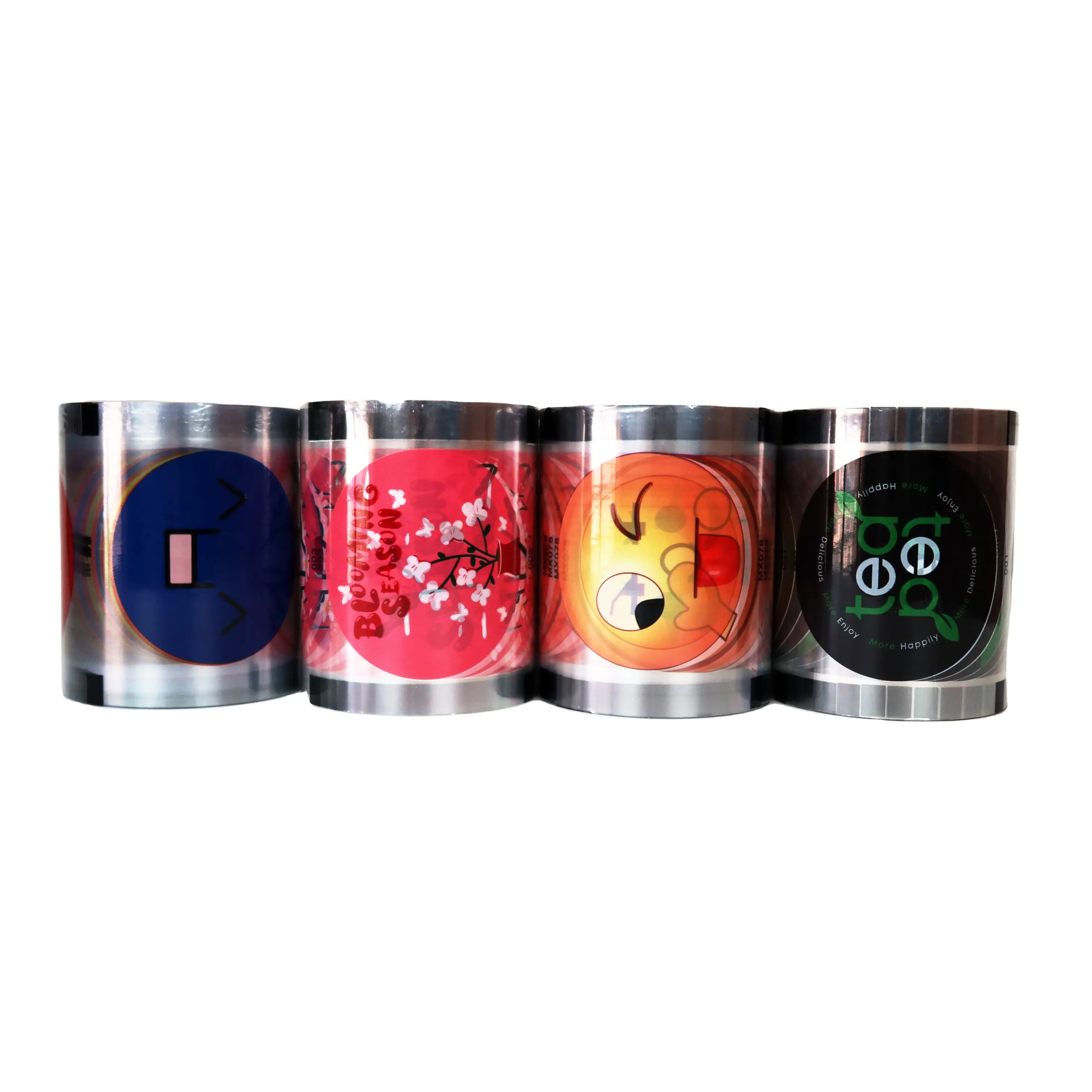 バブルティーシーリングフィルムプラスチックカップ包装用多くのパターン在庫ロールフィルム容量2500
