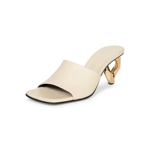 Sandalias de tacón <span class=keywords><strong>bajo</strong></span> de estilo de diseñador, zapatillas de moda para mujeres y damas, zapatos de punta cuadrada - Product Image 4