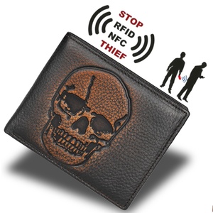 Boshiho Customized Vintage Animal Embossed RFID Blocking Small Card <b>Holder</b> Wallet Short Coin Purse for Men Bifold Male Wallet - Product Image 2