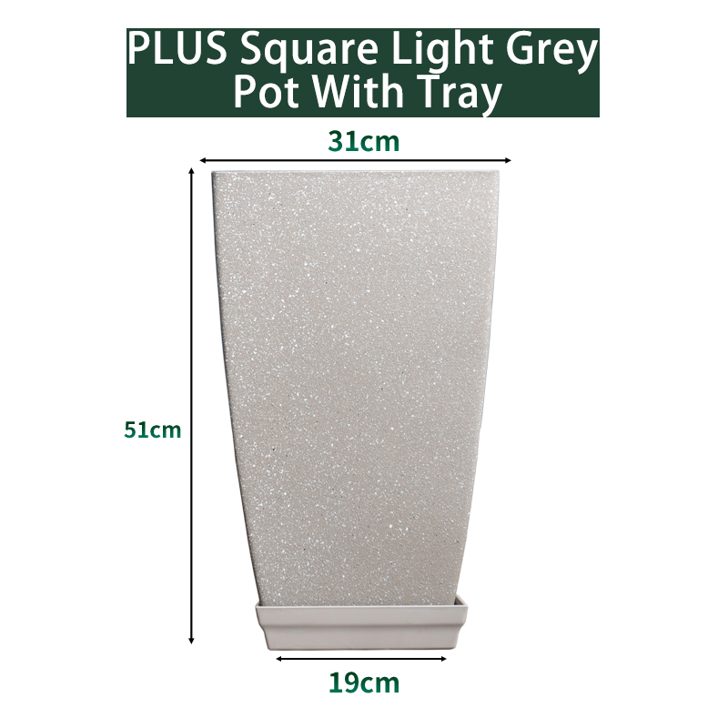 21 pulgadas más cuadrado gris claro olla con tary