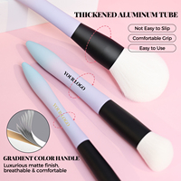 Kit de pinceaux de maquillage professionnels de luxe, 12 pièces, en fibres synthétiques véganes, avec logo personnalisé, finition douce au toucher, pour le voyage, vente en gros OEM